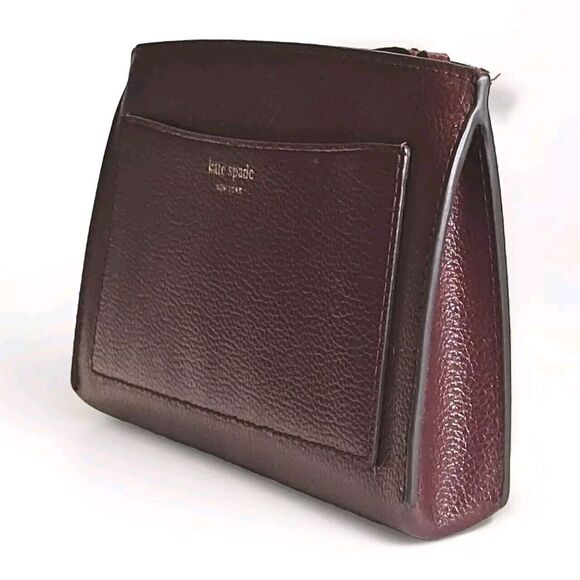 Kate Spade Wine Colored Front Slip Pocket Zippered Closure Wristlet Purse NWOT - Picture 5 of 8